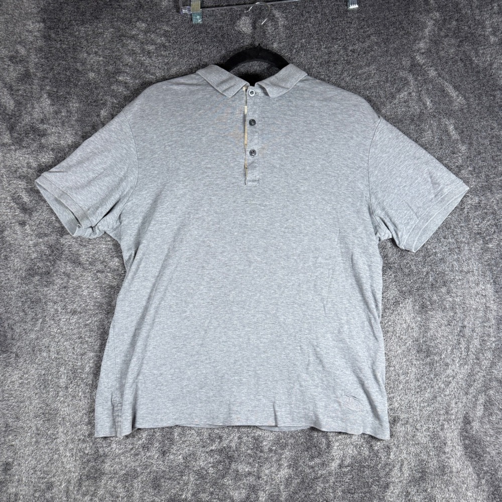 Burberry Brit Mens Gray Cotton Short Sleeve House Check Polo Shirt XL